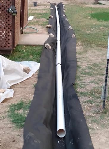 3 4 6 10 15 50 100 300 ft Non Woven Geotextile Fabric Double Punched for ch Drains, 5oz Weed Barrier Block Stabilize Soil Landscape Fabric for Retaining Wall/Driveway(Black,0.6mx50m/2ftx164ft)