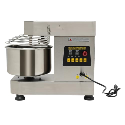 Commercial Food Mixer 2.6Gal 750W Dough Kneading Machine with Security Shield Kitchen Mixer Household Food Mixers for Kneading Dough, Whipping Cream, 100/200r/min