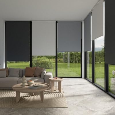 GoodHome Store Enrouleur occultant sans perçage Boreas 2 Noir 160 x 240 cm
