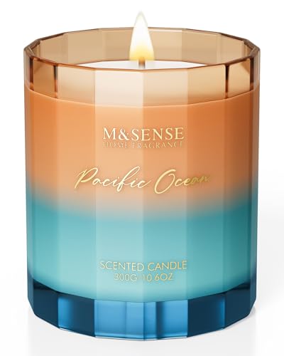 M&SENSE 10.6oz Summer Ocean Scented Candle for Home All Natural