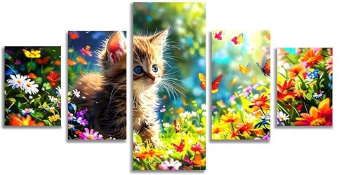 Diamond Painting pour Adulte Mefooge - Broderie Diamant 5D de Prestige, Motif Chat F596