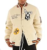 SCREENSHOT-J11354 Mens Urban Sherpa Varsity Heavy Jacket - Streetwear Embroidery Leather Patch Quilted Padded Linning Fashion Jacket-Cream-Medium