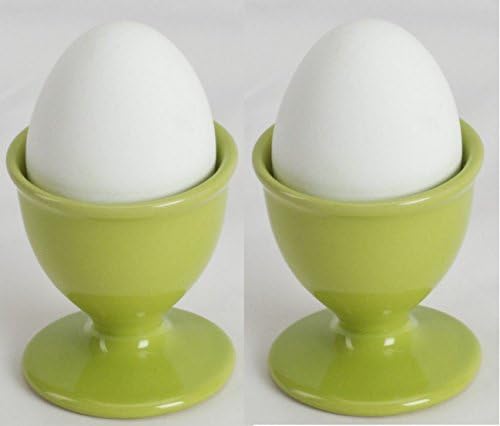 Set of Two Omniware Stoneware Egg Cups (Green)
