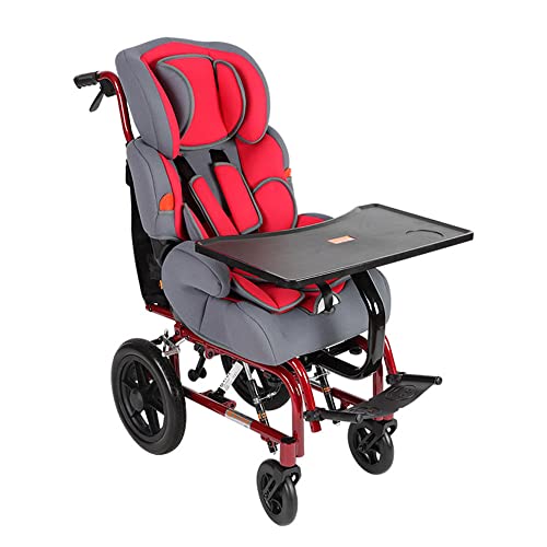 Foldable Full Recline Child Wheelchair, Cerebral Palsy Childrens Manual Wheelchair With High Backrest, With Dining Table Medical Wheelchair #TOP28