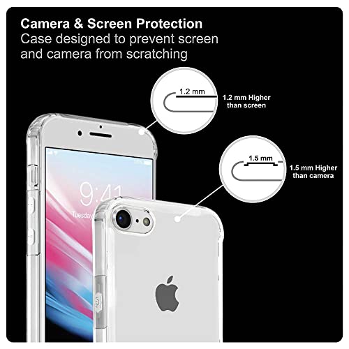 Image of WOW IMAGINE Ultra-Hybrid Crystal Clear Back Case Cover for Apple iPhone 7 / iPhone 8 | Hard Back | Slim Fit Shockproof Design | Camera Protection Bump | Back Cover Case (PC,TPU | Transparent)