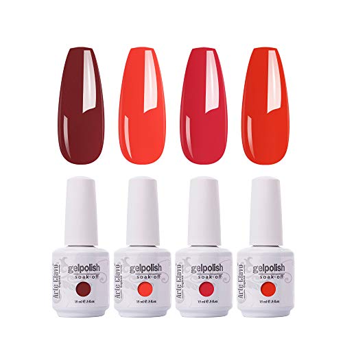 ARTE CLAVO Gel Nail Polish 4 Colours Set UV LED Soak Off UV LED Nail Art Manicure Salon Set 15ml