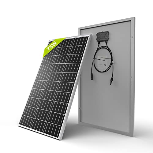 Newpowa 75W(Watt) Solar Panel Monocrystalline12V High Efficiency Pv Module High-Efficiency Battery Maintainer Power For Battery Charging Of Boat Rv Camper Suv And Other Off-Grid Applications #TOP21