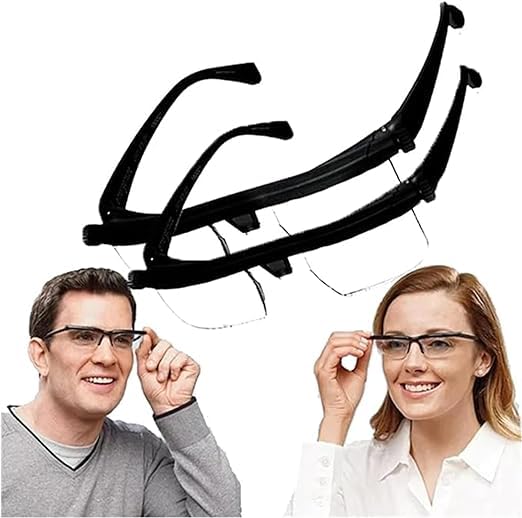 Adjustable Focus Reading Glasses as Seen on Tv,Adjustable Focus Glasses near and Far Sight,Adjustable Eyeglasses,Dial Vision Adjustable Glasse