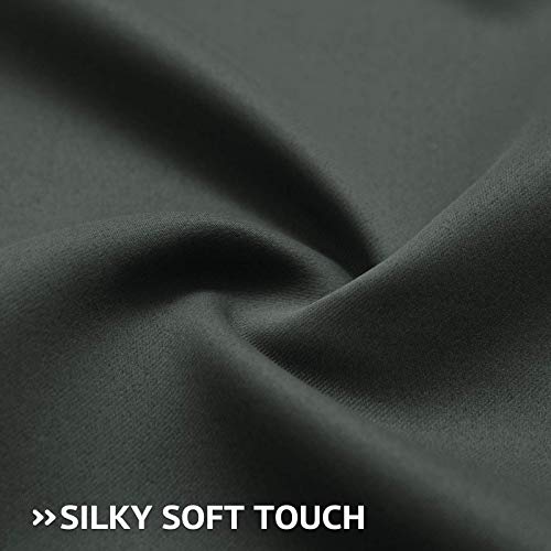 Image of COSVIYA Grommet Room Darkening Dark Grey Curtains 84 inch Long for Bedroom | Light Blocking Insulated Thermal Curtains for Living Room, Blackout Thick Polyester Window Drapes,52x84 inches, 2 Panels
