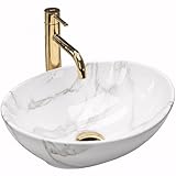 Rea Vasque à poser Sofia Shiny Aiax Lavabo Salle de Bain 410 x 345 x 150 mm en Céramique (imitation de pierre)