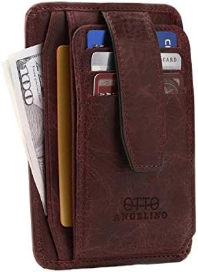RFID Blocking Minimalist Men’s Wallet - Slim, Italian Leather Credit Card Holder and Zippered Coin Slot