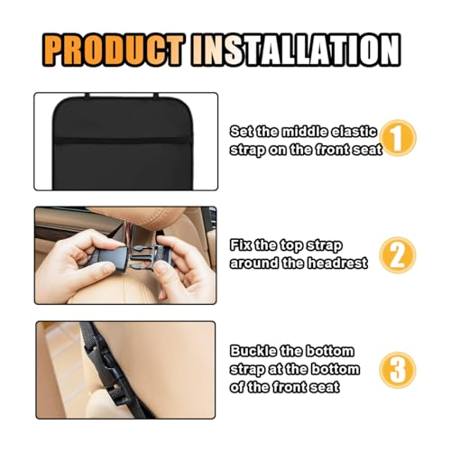 Glsowee GLSOWEE-AHTB-47 Car Back Seat Protector, Backseat Organizer For Kids Auto Kick Mat Back Seat Protector thumb #6