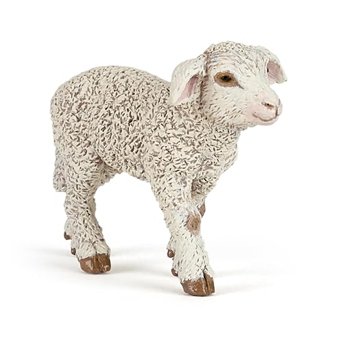 PAPO - Figurine Agneau Mérinos Réaliste - 3 Ans + - Collection La Vie À La Ferme - Jeu Éducatif Jeunes Animaux - Idée Cadeau Jouet Fille Garçon