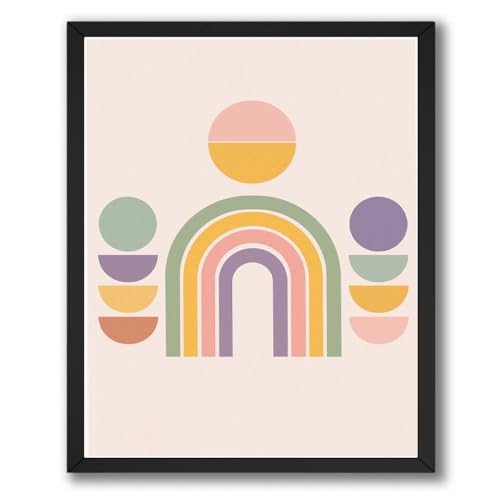 ALPINE INK CO. Geometric Rainbow Satin Poster - Abstract Minimalist