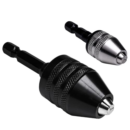 2 Pieces Keyless Drill Chuck Adapter Set, 1/4 Inch Hex Shank Quick Change Drill Bit Converter, 0.3-3.6mm and 0.6-8mm for Impact Drivers and Power Drills Compatible with Milwaukee, DeWalt, Makita - Image 3
