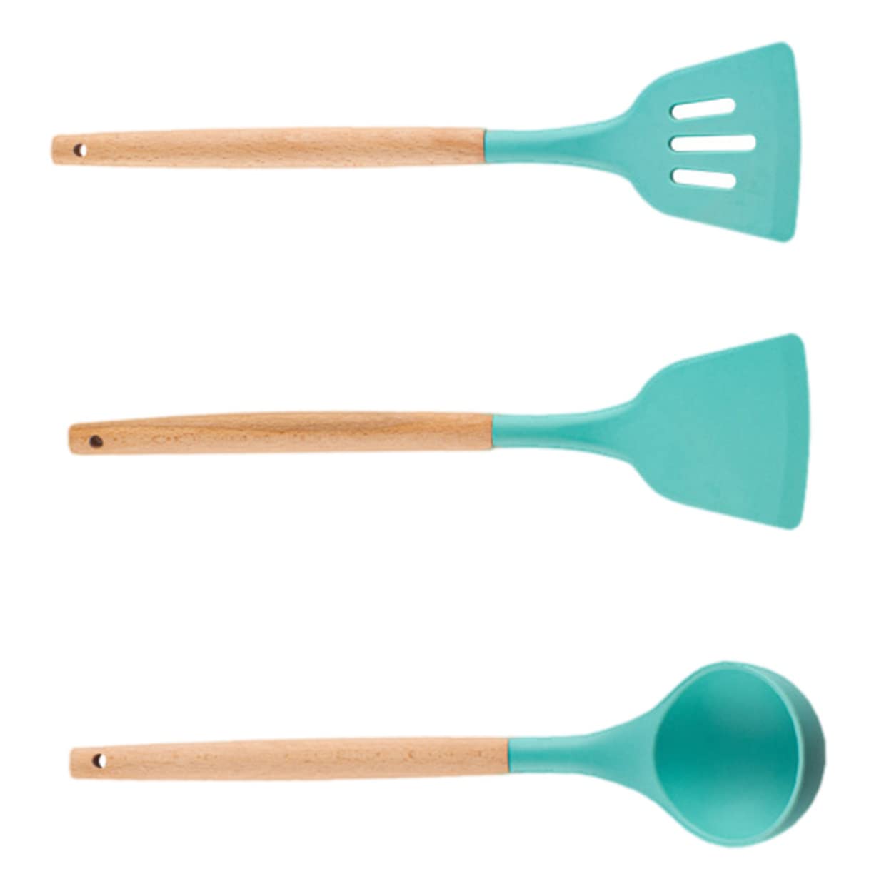 1 Set Silicone Kitchenware Set Cooking Utensil Stir-fry Spoon Utensil Spatula Silicone Turner Spatula Spatula Wok Spatula Baking Wood Cutlery Set Wooden