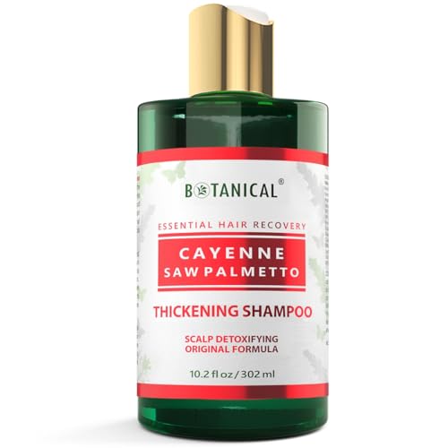 Botanical Essential Hair Recovery Cayenne Shampoo with Saw Palmetto Scalp Detoxifying Original Formula
