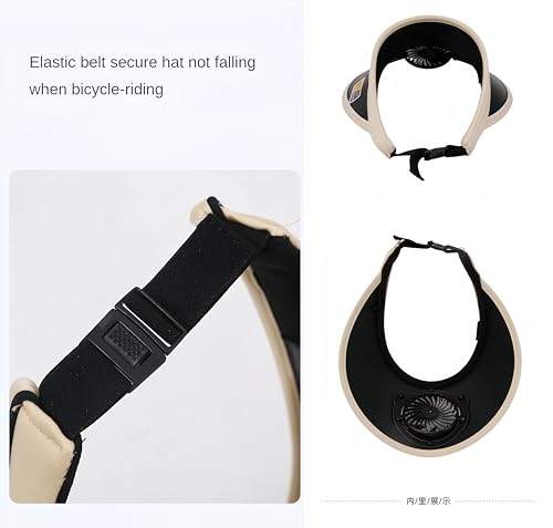 Solar Panel Powered Cooling Rotate Fan Visor Hats Ponytail Wide Brim4