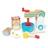 Melissa & Doug Wooden Make-a-Cake Mixer Set (10 pcs) - Play Food and Kitchen Accessories - Kitchen Playset Accessories, Pretend Play Kitchen Toys For Kids Ages 3+