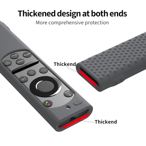 Image of Oboe Silicone Tv Remote Cover Compatible with Samsung Smart Tv Remote BN59-01311 Samsung QLED TV Remote Half Wrap Protective Case with Loop (G-Dark Grey) [Remote NOT Included]