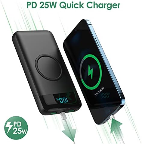 Trswyop Wireless Power Bank 26800mAh -15W Wireless Charging+25W PD Fast ChargingPortable Charger QC 4.0 External Battery Pack with 4 Outputs & 2 Inputs for iPhone 13 12 Samsung Huawei Xiaomi iPad