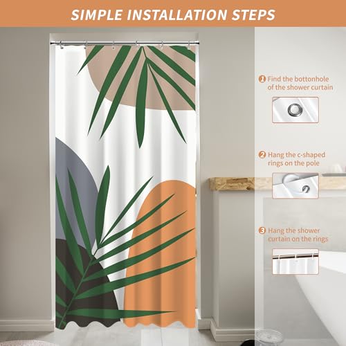 Petit rideau de douche bohème 91x183 cm imperméable en polyester - 7