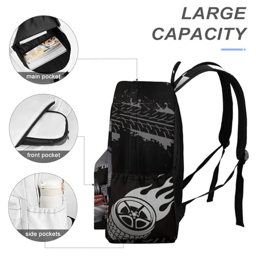 Racing Backpack 17 Inch Casual Daily Commuter Oxford Fabric Backpack4