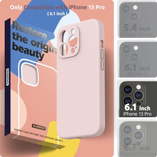 SURPHY Case for iPhone 13 Pro Case with Screen Protector, 13 Pro Liquid Silicone Phone Cases (Camera Protection & Soft Microfiber Lining), Pink Sand by SURPHY - Used condition - Image 2