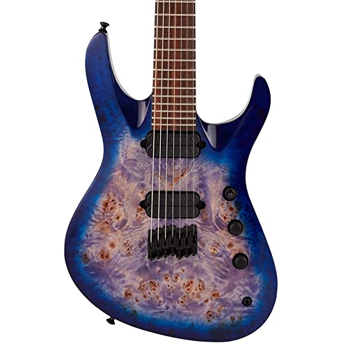 Jackson Pro Series Signature Chris Broderick Soloist HT7P Transparent Blue – Guitare Électrique Signature - Les Beatles, Paul McCartney, John Lennon, RIngo Starr, George Harrison Jackson Pro Series Signature Chris Broderick Soloist HT7P Transparent Blue - Guitare Électrique Signature