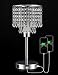 Crystal Bedside Table Lamp with Dual USB Charging Port, Acaxin Nightstand Lamp with Elegant Shade, Decorative Desk Lamp for Bedrooms/Living Room/Dining Room/Kitchen
