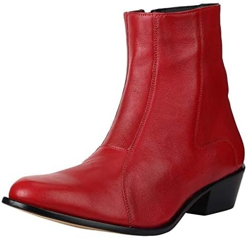 Miniatura 2 de LIBERTYZENO Botas de vestir retro de tobillo alto para hombre con estampado de serpiente y cuero liso para Navidad