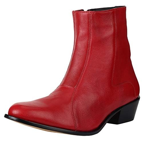 Image of LIBERTYZENO Mens Animal Print & Plain Leather Adults High Ankle Retro Dress Boots for Easter Gift