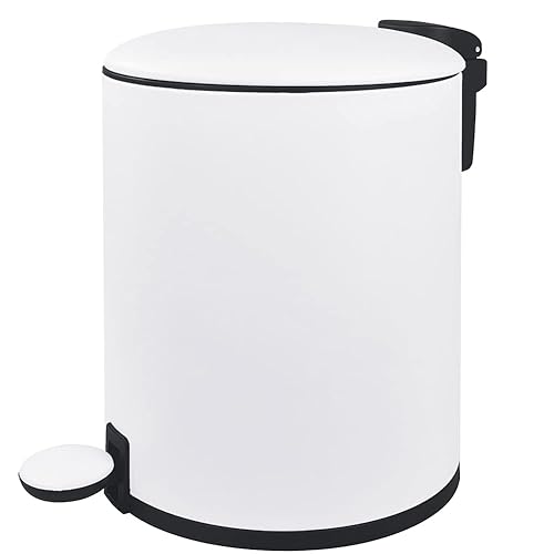 Bote de basura redondo con tapa cubo de basura de 13 galones pequeño contenedor de basura con papelera interior extraíble para baño dormitorio