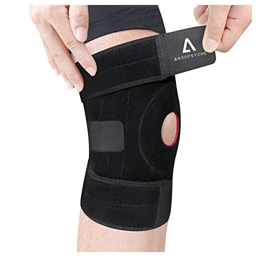 Anoopsyche Rodillera Deportiva, Ajustable Rodillera Menisco y Ligamentos, Antideslizante Soporte de Rodilla para Hombres y Mujeres, Apoyo para Dolor de Artritis, Correr, Voleibol, Béisbol, Baloncesto