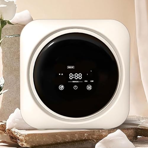 Mini lavadora secadora con centrifugado, secadora compacta de pared con panel táctil, capacidad de lavado de 0,3 kg, lavadora de calcetines for ropa interior de escritorio automática con 4 modos, bajo