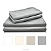 Linenspa Brushed Microfiber Ultra Soft Bed Sheet Set - Wrinkle Resistant - Full Size - Stone