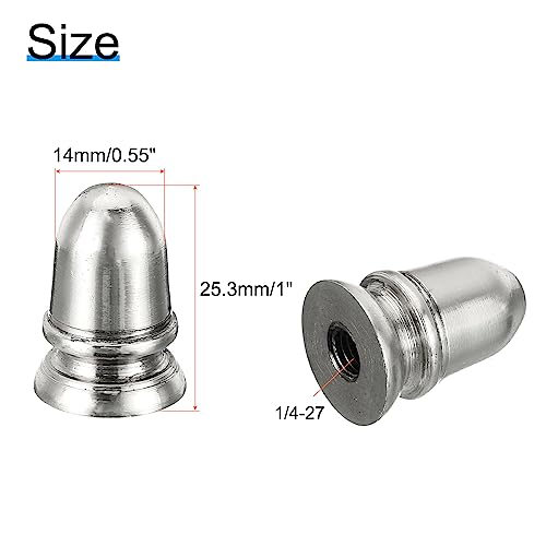 Image of PATIKIL 1 inch Tall Iron Lamp Finials Cap Knob, 2Pcs Lamp Screw Round Head Holder Tapped 1 /4-27 for Table and Floor Lamp Shade Decorations, Nickel Color