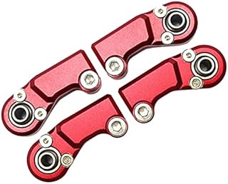 Front Steering Tie Rod Aluminum Ball Ends For Axial 1/6 SCX6 Jeep JLU Wrangler AXI05000-4Pc Set Red