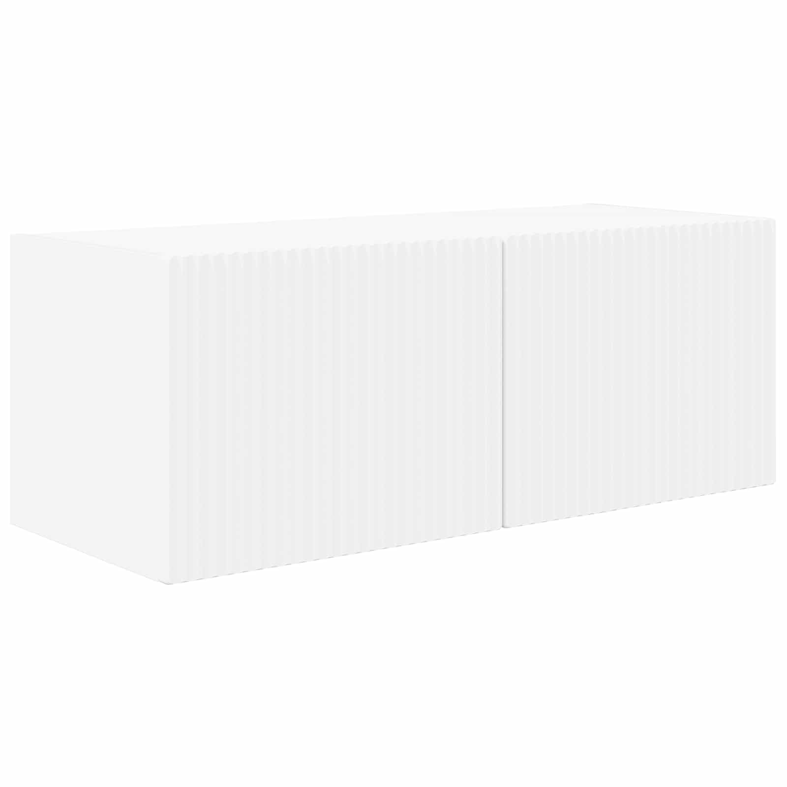 TV-Schrankset Wandmontiert 2 pcs Weiß Holzwerkstoff, Modernes Media Center mit Stauraum, 78,5x31x30 cm, für Wohnzimmer Schlafzimmer, Elegantes Design
