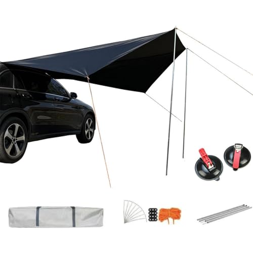 Auvent Pour Hayon De Voiture | 2.74 m x 3.35 m Bâche Imperméable À Protection UV | Auvent de Hayon de Véhicule Résistant au Vent avec Protection UV | Pour Camping, Plein Air, Véhicules, Camping-car, S