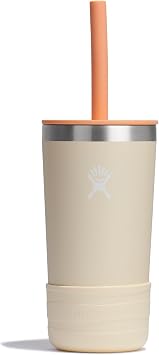 Hydro Flask Kids 12 Oz Tumbler with Lid and Straw for School - Insulated Stainless Steel in Coconut Cream
