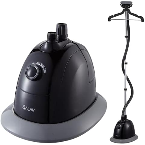 SALAV Performance Garment Steamer with 1500 watts of Powerful Steam (Black), Heats in 45 Seconds, Double-insulated Steam Hose, 4 Steam Settings, up to 1 hour Continuous Steam Cover