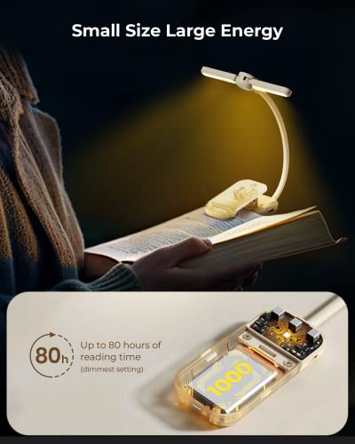 Enclize Book Light For Reading At Night In Bed, Reading Light With 180°Adjustable Light Head- Eye Caring 3 Color Temperature & Stepless Dimming, Ideal For Reading Lovers #TOP3