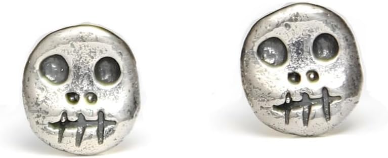 COSUMOSU Skull Stud Earrings 925 Sterling Silver – Cute Punk Gothic Earrings for Men and Women