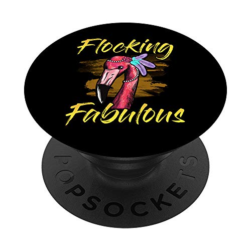 Cute & Funny Flocking Fabulous Flamingo Pun PopSockets PopGrip: Impugnatura per Telefoni Cellulari e Tablet Intercambiabile
