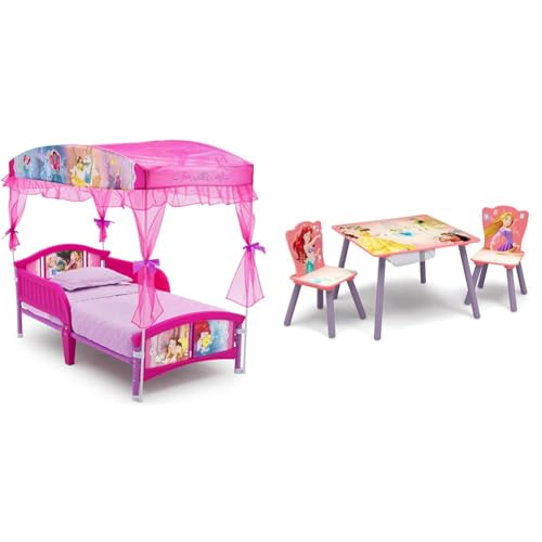 Delta Children Disney Princess Canopy Toddler Bed + Table & Chair Set