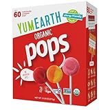 YumEarth Organic Pops Variety Pack, 60 Fruit Flavored Favorites Lollipops, Allergy Friendly, Gluten Free, Non-GMO, Vegan, No Artificial Dyes