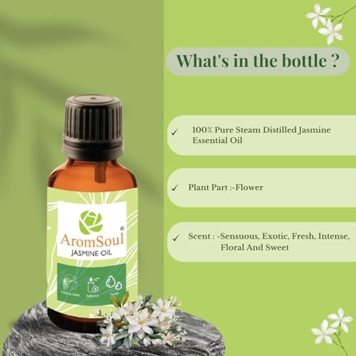 Image of 100% Natural and Pure Therapeutic Grade Jasmine Essential Oil | 15 ml | for Healthy Skin, Face, Hair Care, Aromatherapy, Soaps, Candles & Massage