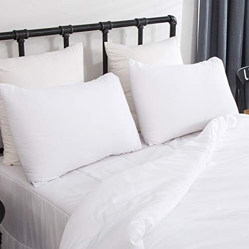 Wellboo White Comforter Sets Queen Plain White Bedding Comforter Sets Cotton Solid White Bed Quilts Queen Size Cozy Women Men All White Bedding Sets Full Adults Teens Pure White Durable Blankets Queen #TOP5