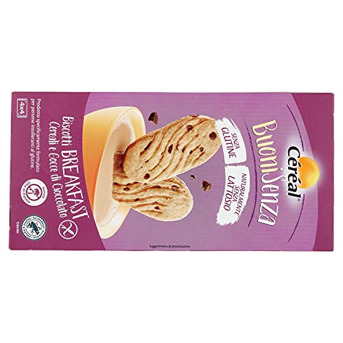 Breakfast Céréal Biscotti senza Glutine e Lattosio, Biscotti Cereali e Gocce di Cioccolato, con Cacao Utz- 200 G - immagine 4